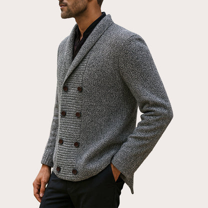 📢🎉50%Rabatt!!!🛍️✨Herren-Strickcardigan mit Schalkragen und doppelreihiger Knopfleiste