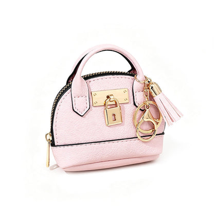 📢📢50%Rabatt!!!🎉✨Mini-Muschel-Tasche Schlüsselanhänger aus PU-Leder Lippenstift-Geldbörse für Münzen