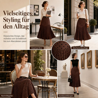 📢🎉50%Rabatt!!!🛍️✨Plissierter Rock mit Tupfenmuster und hohem Bund für Damen
