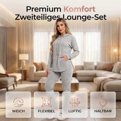 🔥Beliebtes Produkt ！✨Zweiteiliger, legere Trainingsanzug aus einfarbigem Stoff für Damen