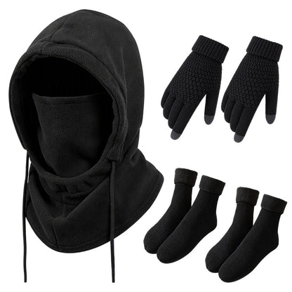 Balaclava-Set mit touchscreenkompatiblen Handschuhen und Socken