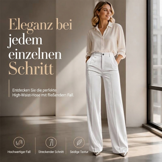 📢📢50%Rabatt!!!🎉✨Lässige, weit geschnittene Damen-Hosen mit hohem Bund und fallendem Stoff