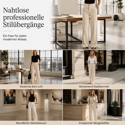 📢📢50%Rabatt!!!🎉✨Lässige, weit geschnittene Damen-Hosen mit hohem Bund und fallendem Stoff