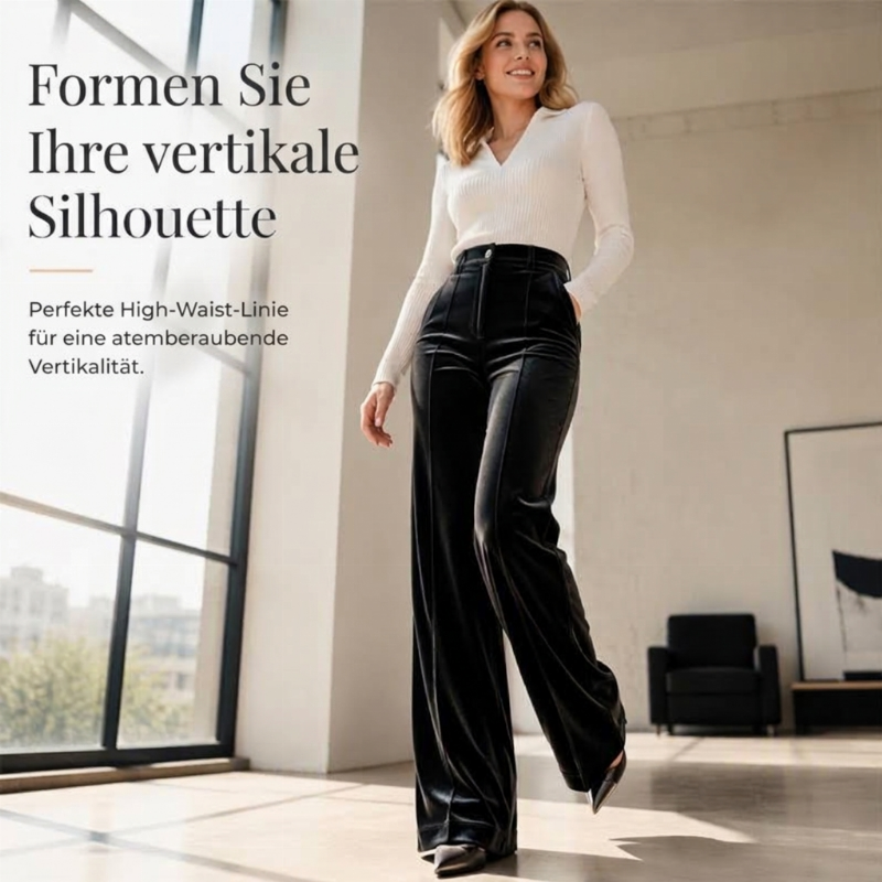 📢📢50%Rabatt!!!🎉✨Lässige, weit geschnittene Damen-Hosen mit hohem Bund und fallendem Stoff