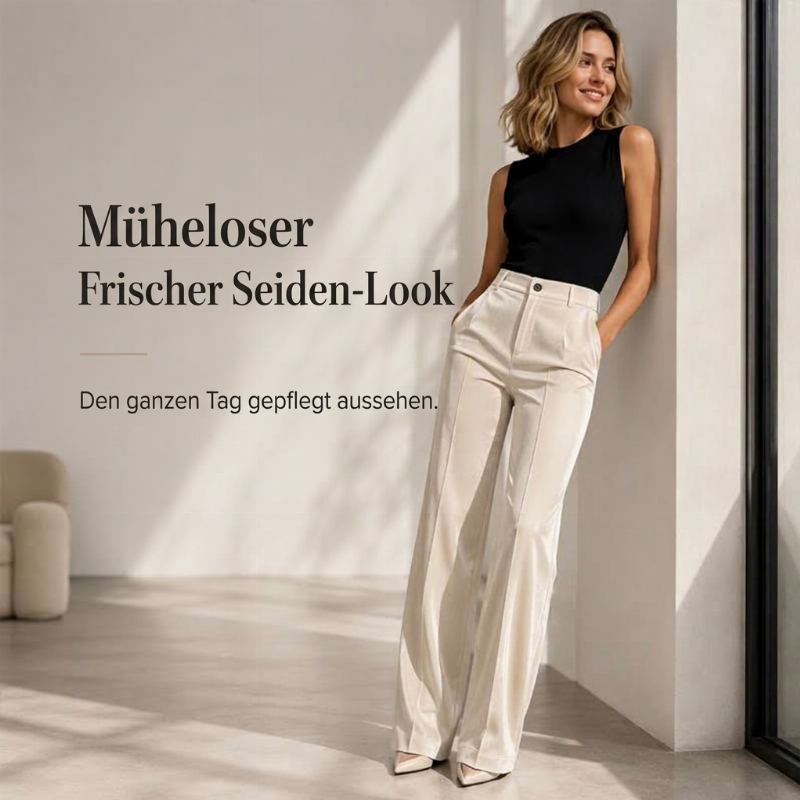 📢📢50%Rabatt!!!🎉✨Lässige, weit geschnittene Damen-Hosen mit hohem Bund und fallendem Stoff