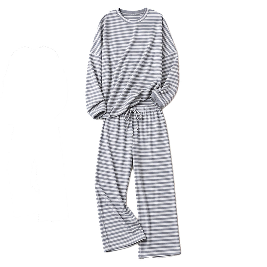 Legeres Streifen-Set aus Oberteil und Hose für Damen