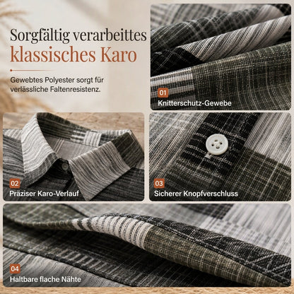 💎👕 Bestseller – Lässiges Karohemd mit Patchwork – bequem und knitterfest