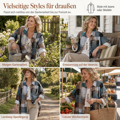 💎👕 Bestseller – Lässiges Karohemd mit Patchwork – bequem und knitterfest