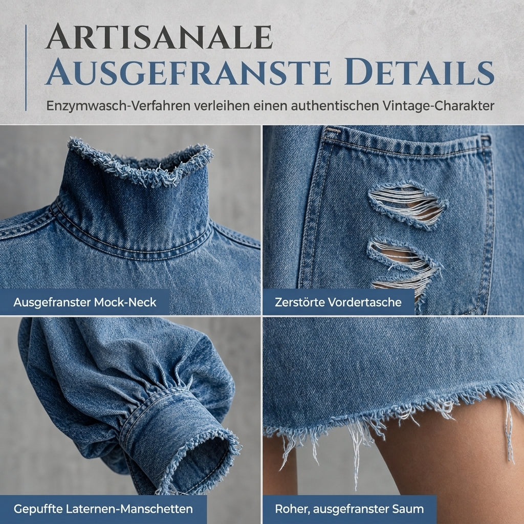 💎⭐ Top-bewertet – Oversized Denim-Mini-Kleid – bequem und stylisch