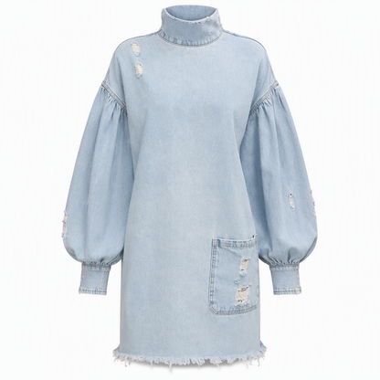💎⭐ Top-bewertet – Oversized Denim-Mini-Kleid – bequem und stylisch