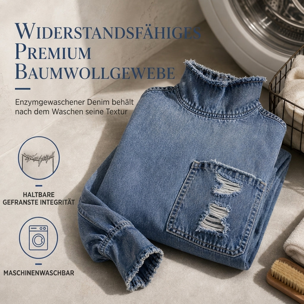 💎⭐ Top-bewertet – Oversized Denim-Mini-Kleid – bequem und stylisch