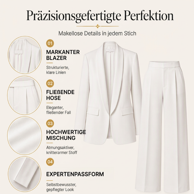 💎👖 Bestseller – Damen Blazer- und Weitbein-Hosen-Set – schick und bequem