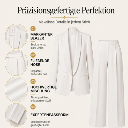 💎👖 Bestseller – Damen Blazer- und Weitbein-Hosen-Set – schick und bequem
