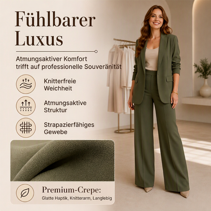 💎👖 Bestseller – Damen Blazer- und Weitbein-Hosen-Set – schick und bequem