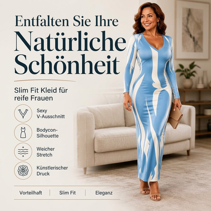 🔥Beliebtes Produkt ！✨Bedrucktes langärmeliges Bodycon-Maxikleid für Damen