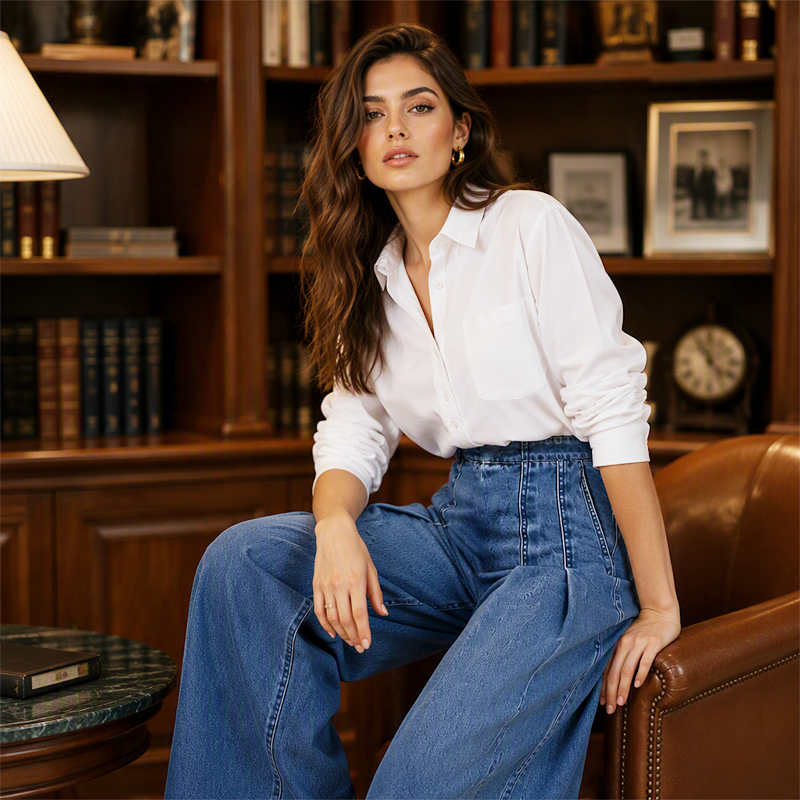 📢🎉50%Rabatt!!!🛍️✨Weite Jeans mit hoher Taille für Damen