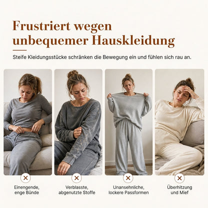 📢📢50%Rabatt!!!🎉✨Weiches lässiges Damen-Set aus Rundhalspullover und weitem Bein-Hosen