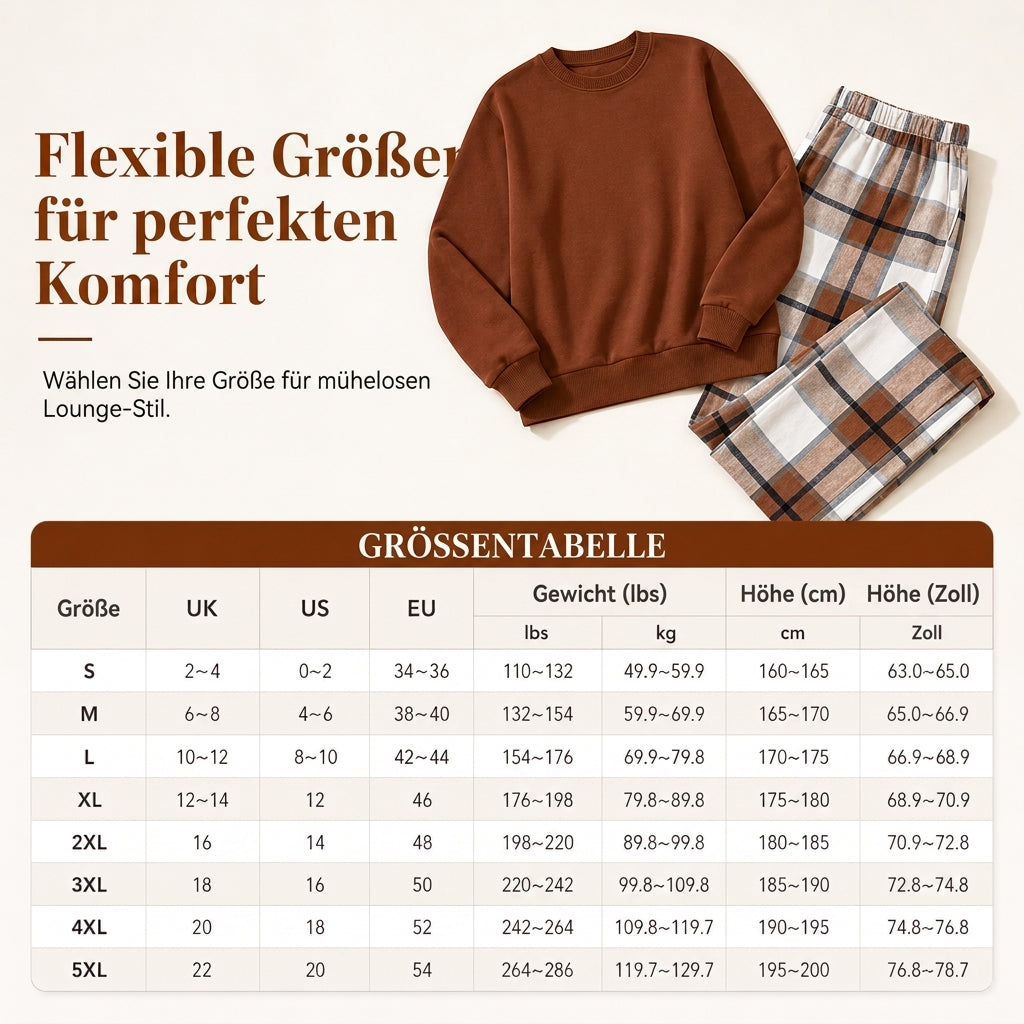 📢📢50%Rabatt!!!🎉✨Weiches lässiges Damen-Set aus Rundhalspullover und weitem Bein-Hosen