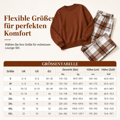 📢📢50%Rabatt!!!🎉✨Weiches lässiges Damen-Set aus Rundhalspullover und weitem Bein-Hosen
