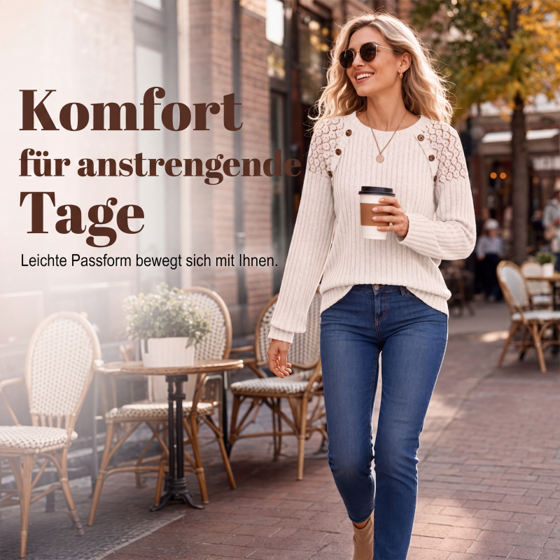 📢🎉50%Rabatt!!!🛍️✨Legeres geripptes Langarmshirt für Damen