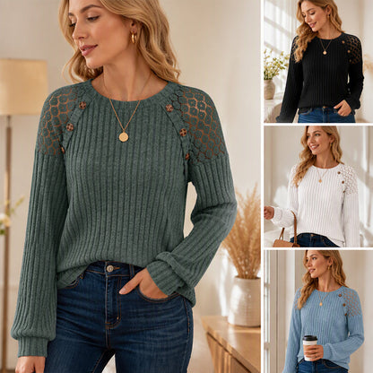 📢🎉50%Rabatt!!!🛍️✨Legeres geripptes Langarmshirt für Damen