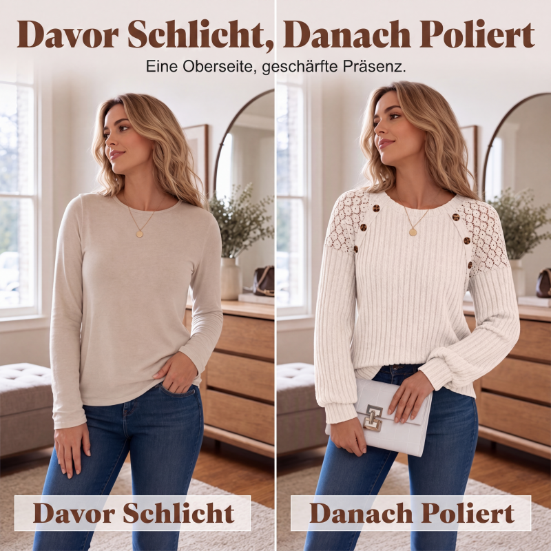 📢🎉50%Rabatt!!!🛍️✨Legeres geripptes Langarmshirt für Damen