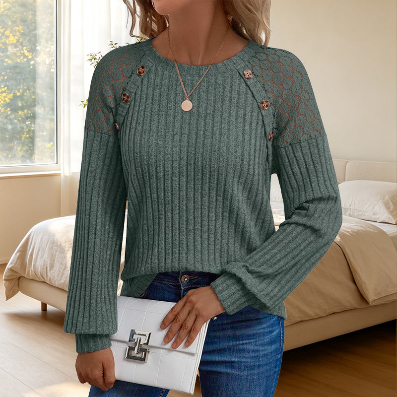 📢🎉50%Rabatt!!!🛍️✨Legeres geripptes Langarmshirt für Damen