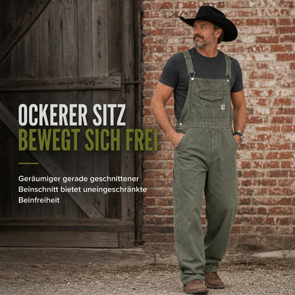 📢🎉50%Rabatt!!!🛍️✨Schwere Baumwolloveralls für Herren, Relaxed Fit, gerades Bein, Utility-Latzhosen mit mehreren Taschen