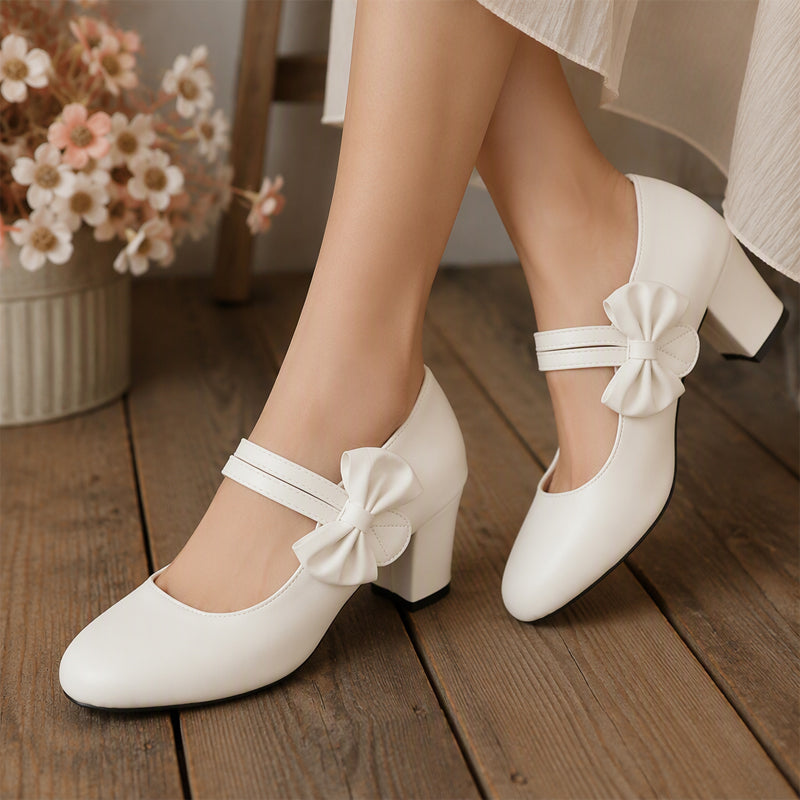 🚨 Eilmeldung: 50% endet heute Nacht! Elegante Damenschuhe mit Blockabsatz und Schleifenriemen