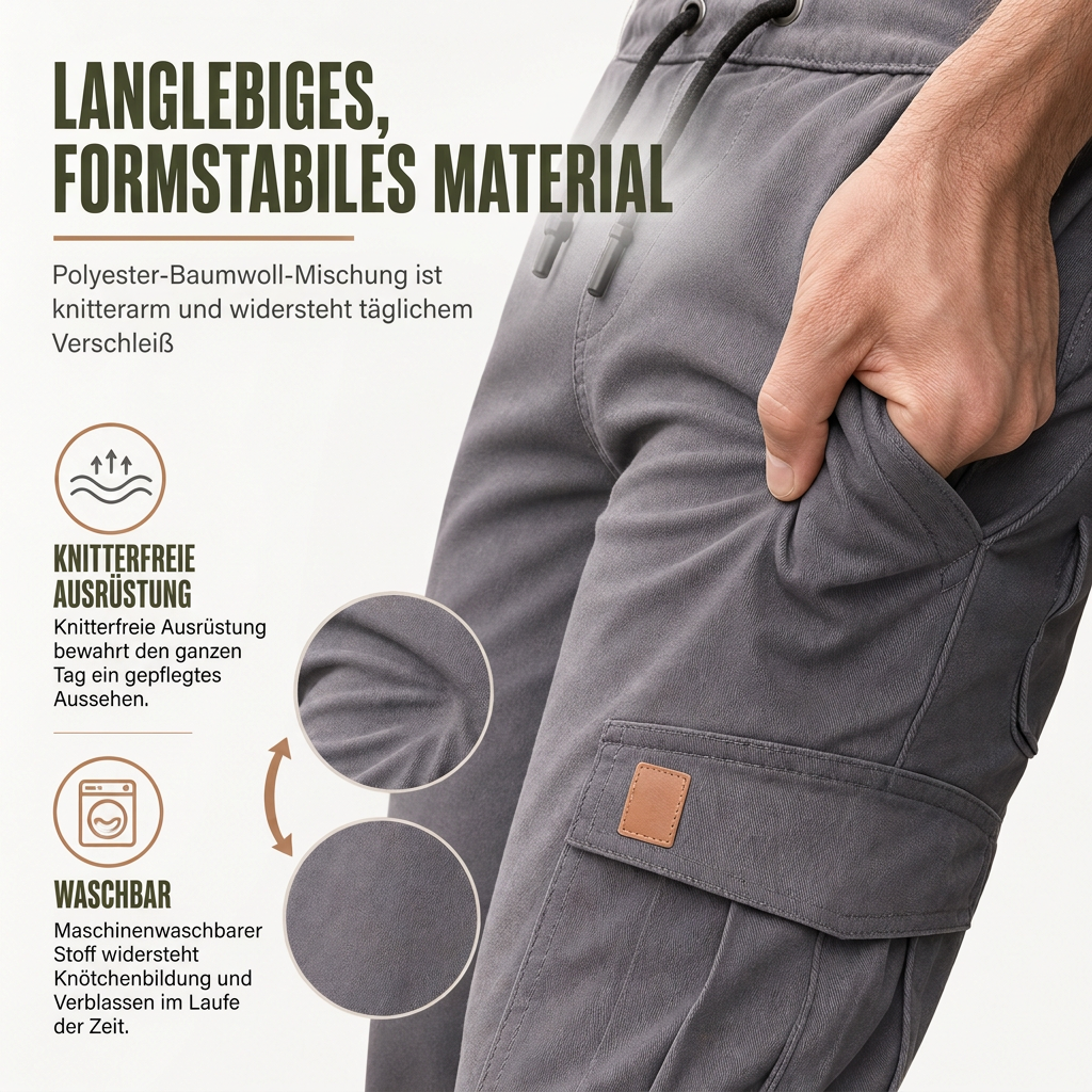 🙌 50% Wiederkaufquote – Qualität überzeugt! Cargo-Jogginghose für Herren, unifarben, im lässigen Stil