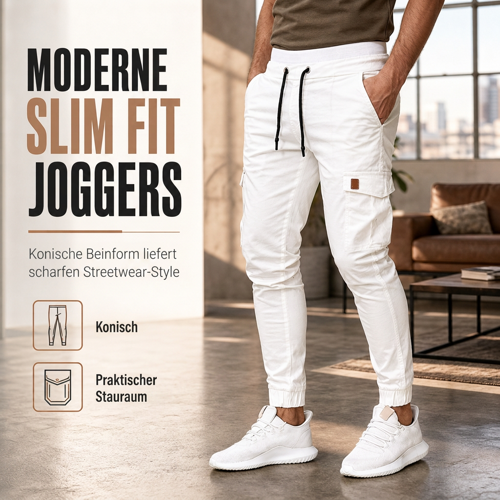 🙌 50% Wiederkaufquote – Qualität überzeugt! Cargo-Jogginghose für Herren, unifarben, im lässigen Stil