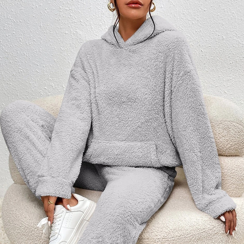 📢🎉50%Rabatt!!!🛍️✨Plüsch-Kapuzenpullover und Hose Lounge-Set für Damen
