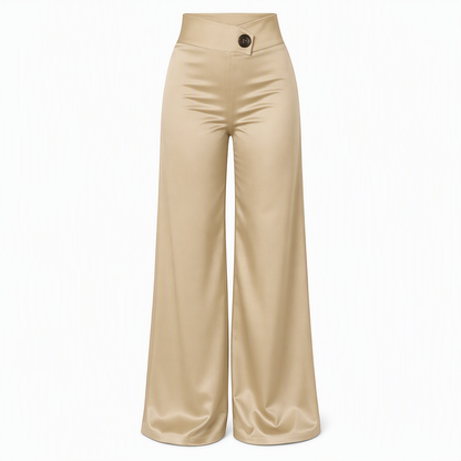 📢🎉50%Rabatt!!!🛍️✨Elegante hoch taillierte Satin-Weithosen mit asymmetrischer Taille