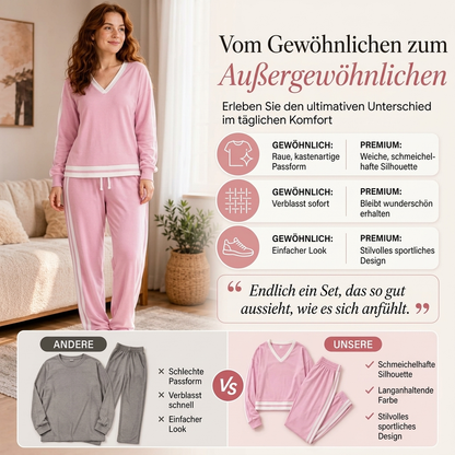 📢🎉50%Rabatt!!!🛍️✨Damen-Set mit V-Ausschnitt-Pullover und Weithosen