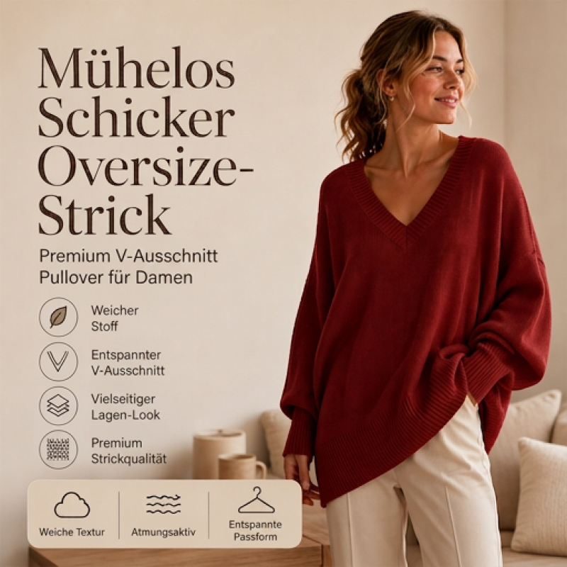 ⭐ 4,9 Sterne – nicht ohne Grund! Damen Strickpullover in mittlerer Länge