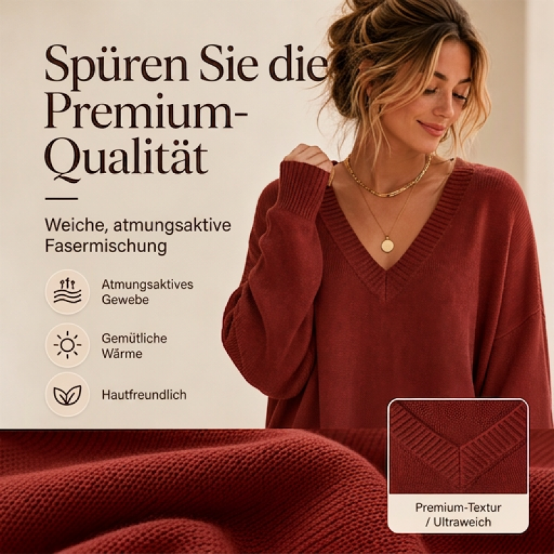 ⭐ 4,9 Sterne – nicht ohne Grund! Damen Strickpullover in mittlerer Länge