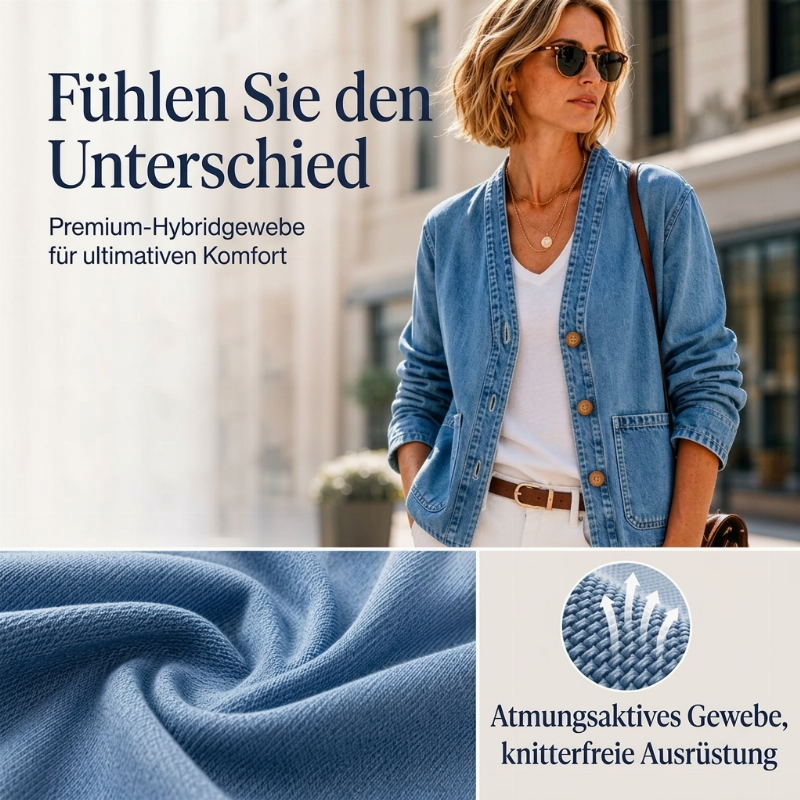 📢🎉50%Rabatt!!!🛍️✨Legere Jeans-Strickjacke mit V-Ausschnitt für Damen