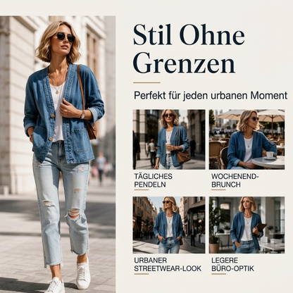 📢🎉50%Rabatt!!!🛍️✨Legere Jeans-Strickjacke mit V-Ausschnitt für Damen