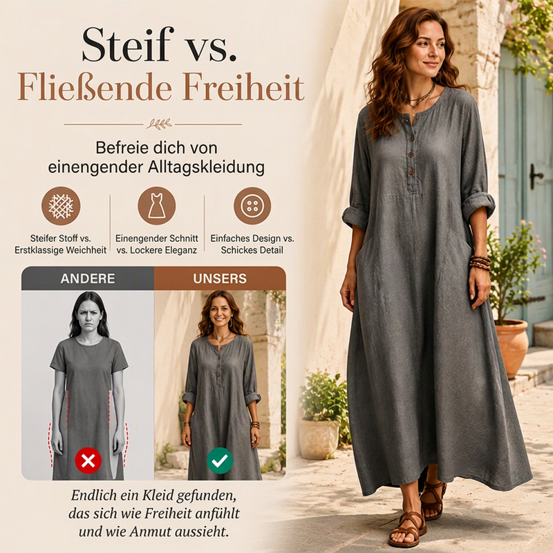 🌴 Maxikleid mit Taschen – weicher Stoff, moderner Schnitt & vielseitig kombinierbar