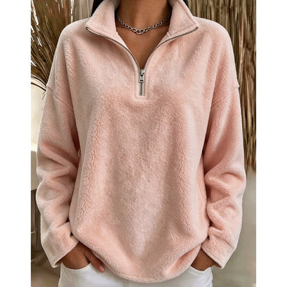 🔥 Beliebtes Produkt ！✨Bequemes, gemütliches Quarter-Zip-Sweatshirt für Damen