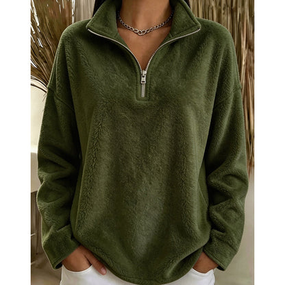 🔥 Beliebtes Produkt ！✨Bequemes, gemütliches Quarter-Zip-Sweatshirt für Damen