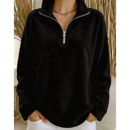 🔥 Beliebtes Produkt ！✨Bequemes, gemütliches Quarter-Zip-Sweatshirt für Damen
