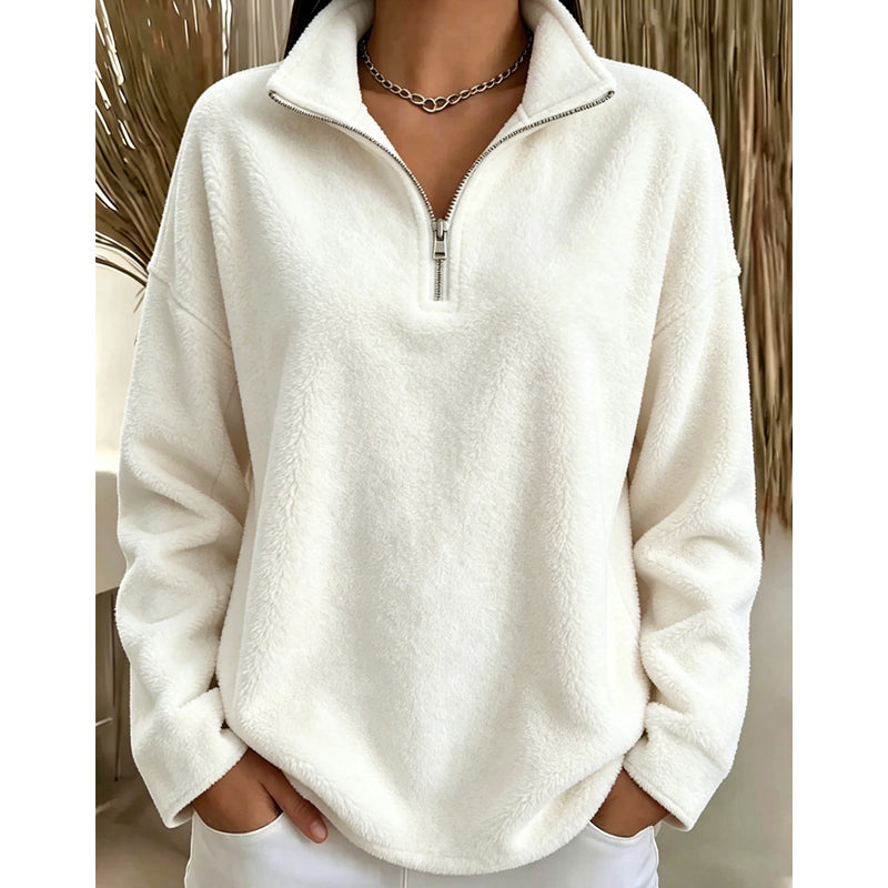🔥 Beliebtes Produkt ！✨Bequemes, gemütliches Quarter-Zip-Sweatshirt für Damen