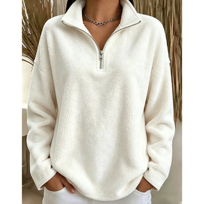 🔥 Beliebtes Produkt ！✨Bequemes, gemütliches Quarter-Zip-Sweatshirt für Damen