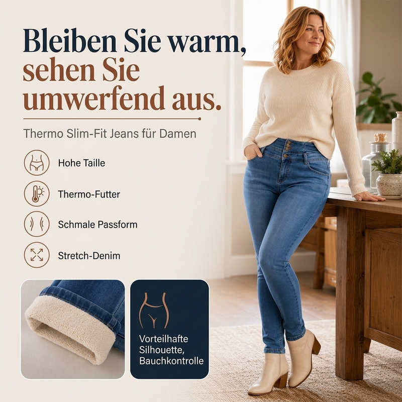 📢🎉50%Rabatt!!!🛍️✨Hochtaillierte Skinny-Jeans für Damen mit warmem Innenfutter