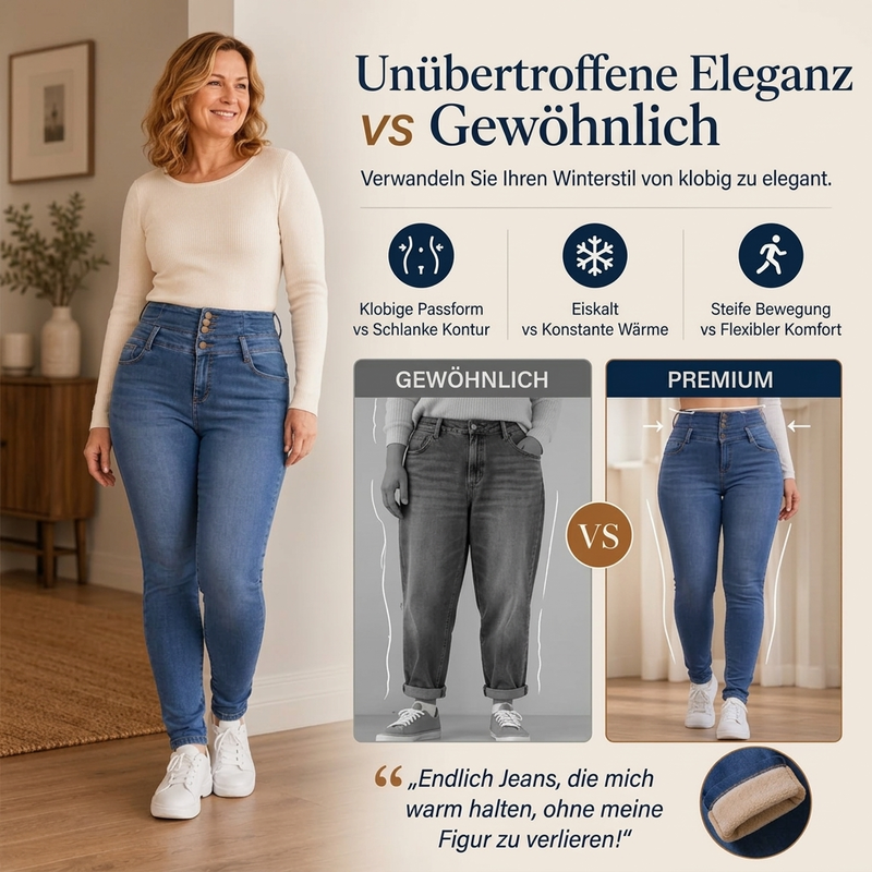 📢🎉50%Rabatt!!!🛍️✨Hochtaillierte Skinny-Jeans für Damen mit warmem Innenfutter