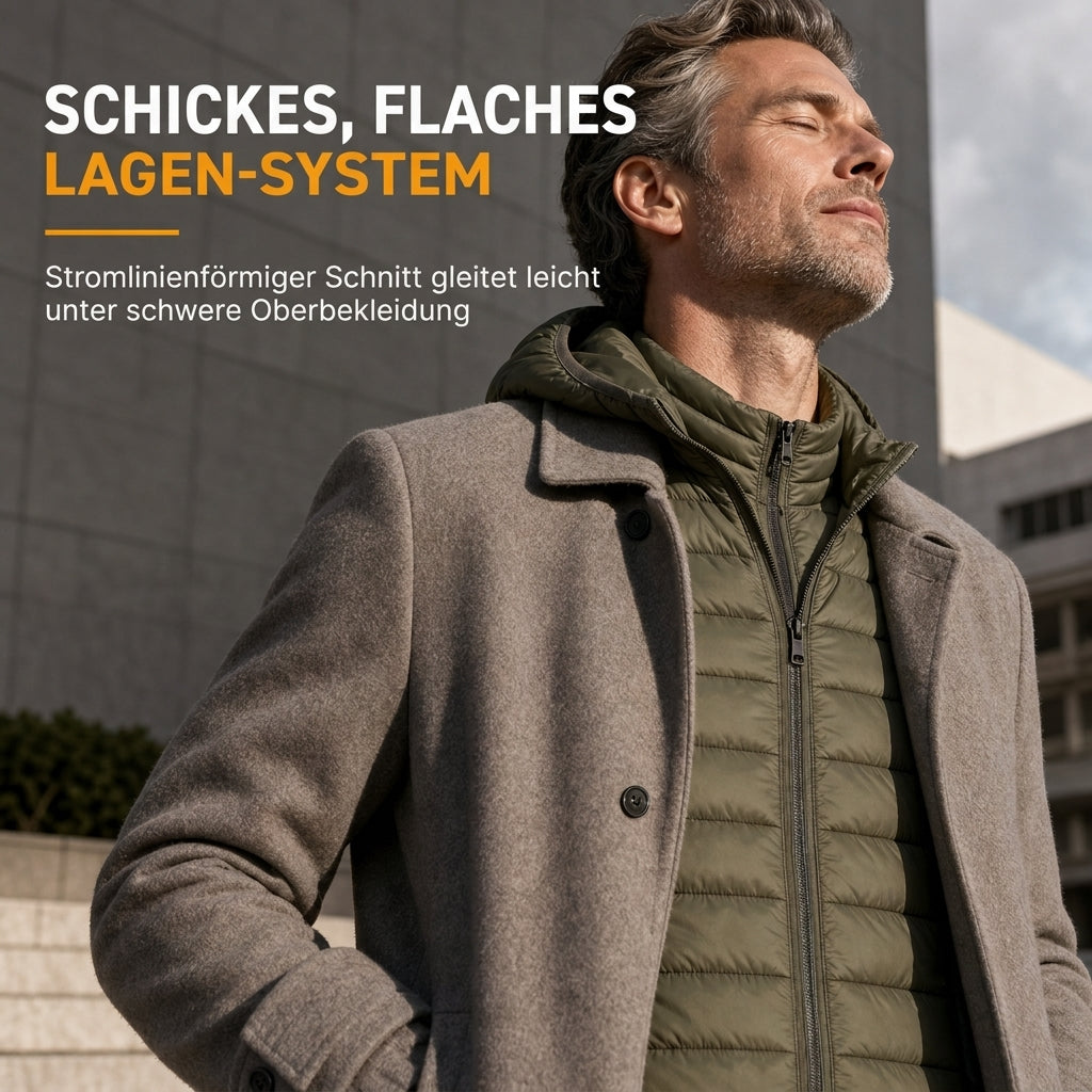Leichte, gesteppte Herren-Baumwolljacke mit Kapuze, kurz geschnitten, casual, für den Winter, in großen Größen