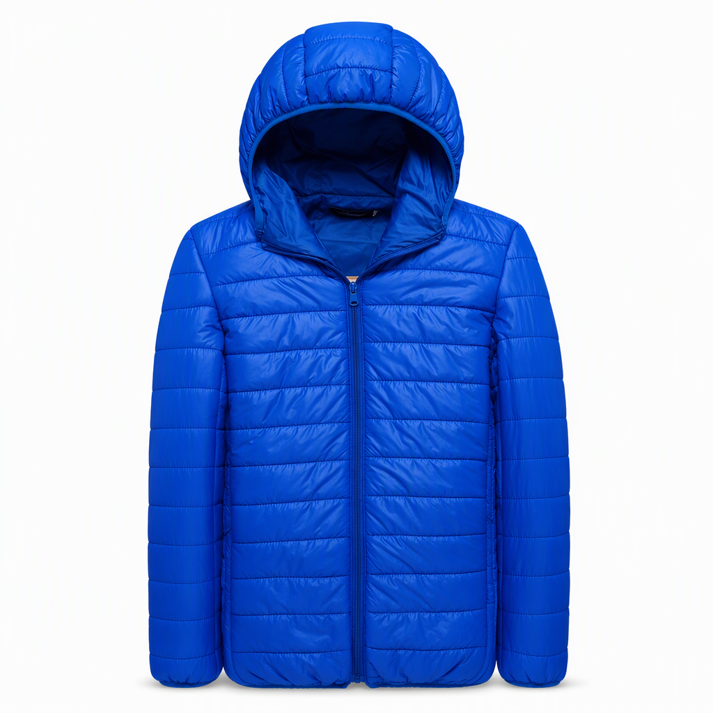 Leichte, gesteppte Herren-Baumwolljacke mit Kapuze, kurz geschnitten, casual, für den Winter, in großen Größen