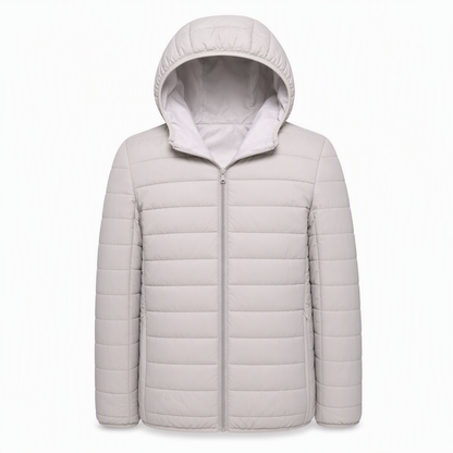 Leichte, gesteppte Herren-Baumwolljacke mit Kapuze, kurz geschnitten, casual, für den Winter, in großen Größen