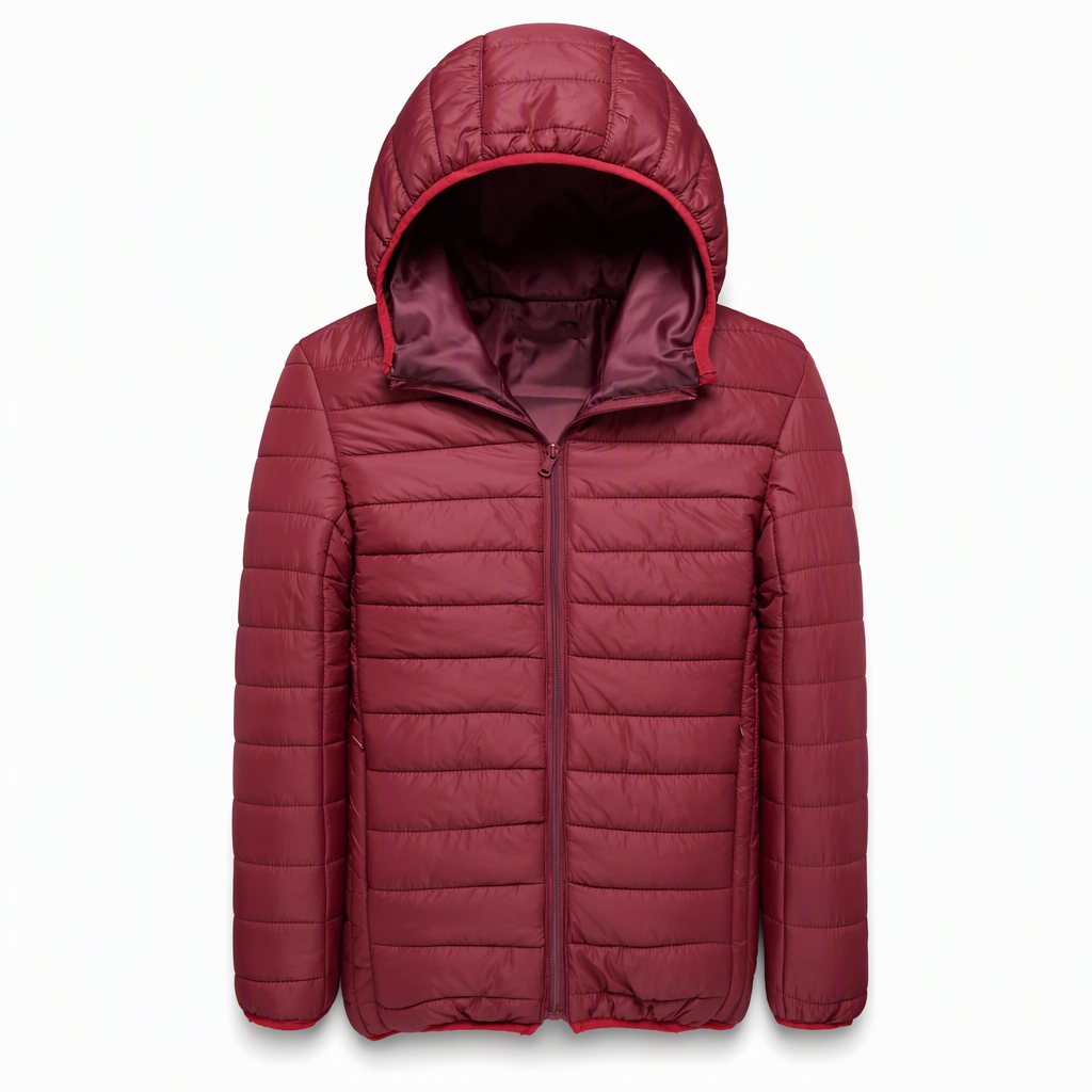 Leichte, gesteppte Herren-Baumwolljacke mit Kapuze, kurz geschnitten, casual, für den Winter, in großen Größen